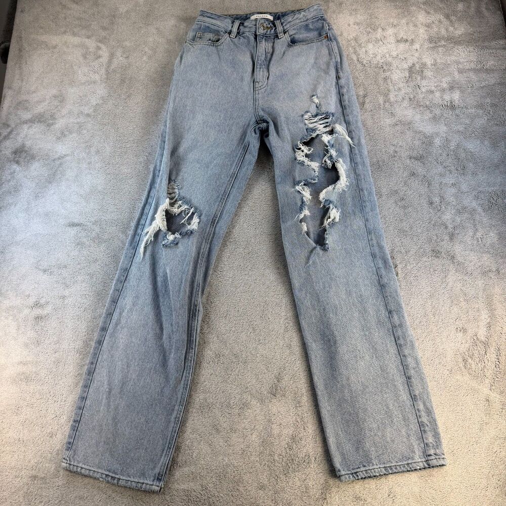PacSun High Rise Straight Jeans Women’s 25 Distressed 90s Light Wash